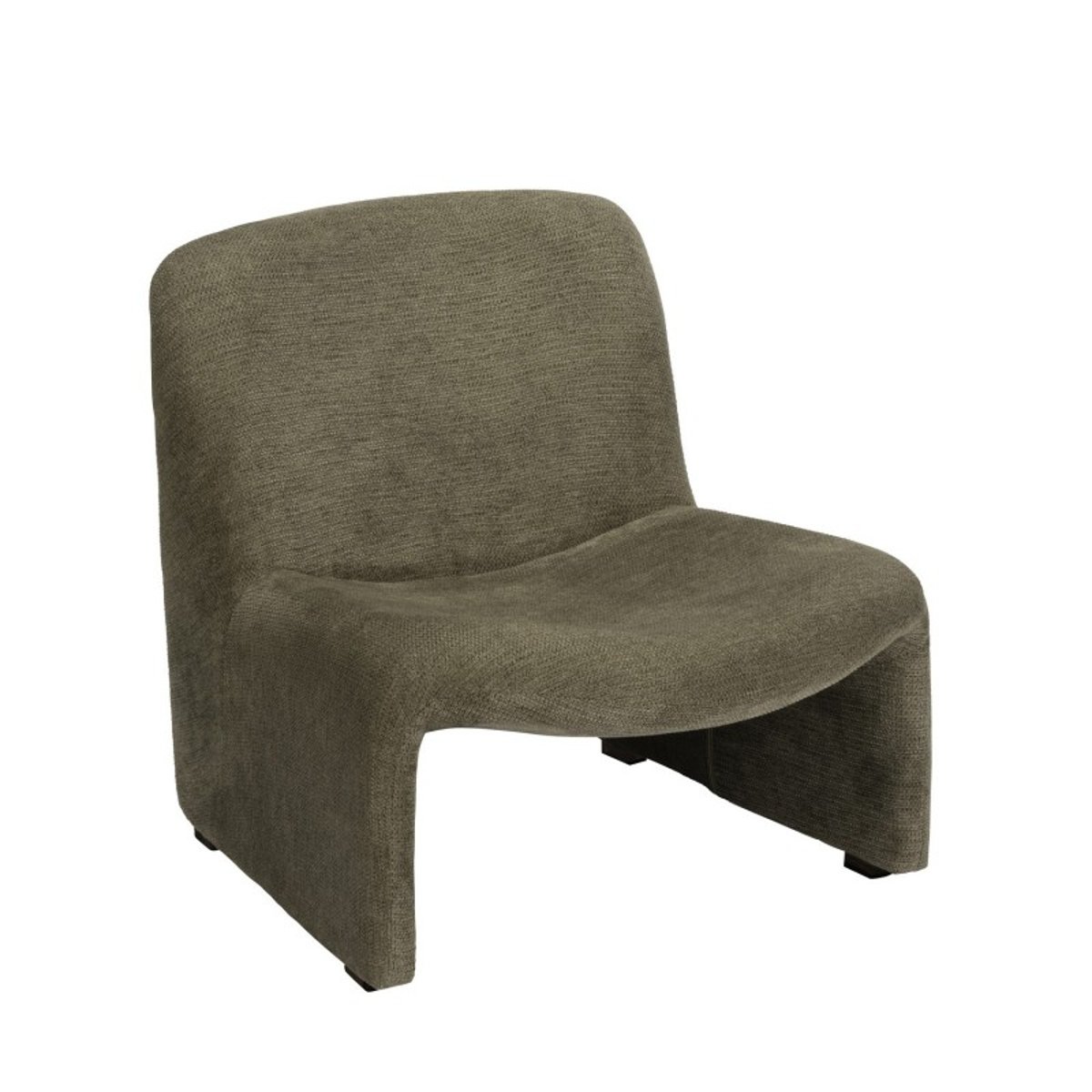 Fauteuil bas design rétro velours vert, MADAM STOLTZ