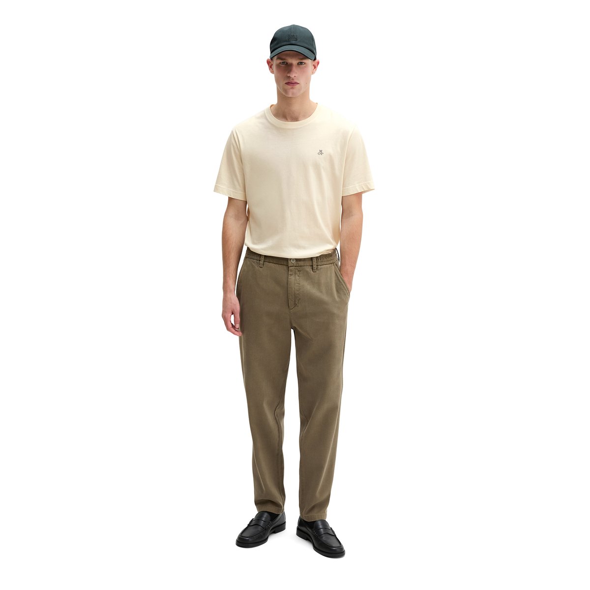 Chino modèle Belsbo Jogger relaxed en TENCEL™Lyocell et coton bio marron, MARC O'POLO