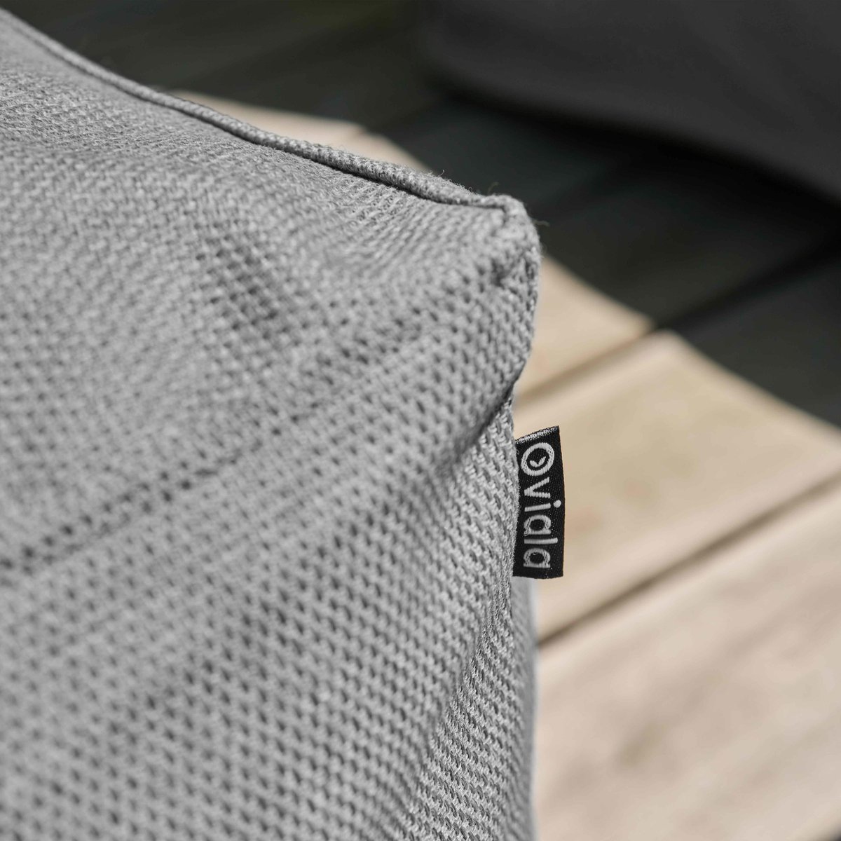 Pouf pour salon de jardin modulable, MIXI gris, OVIALA