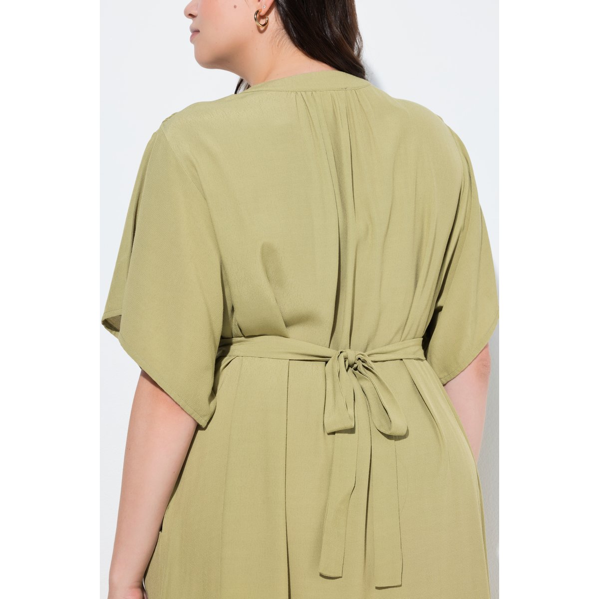 Robe-blouse maxi kaki clair, ULLA POPKEN