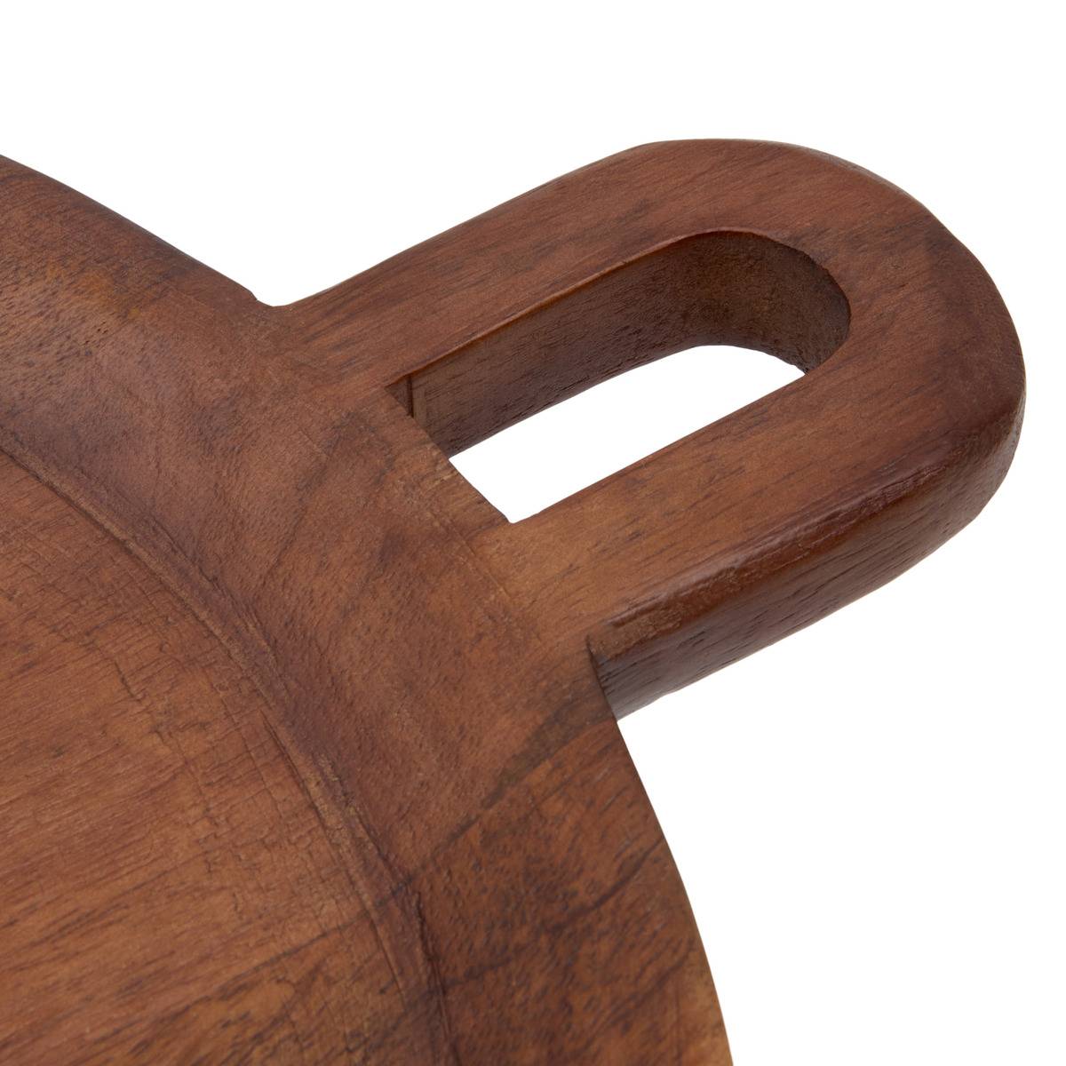 Assiette de présentation ronde en manguier NYERO marron, ATMOSPHERA