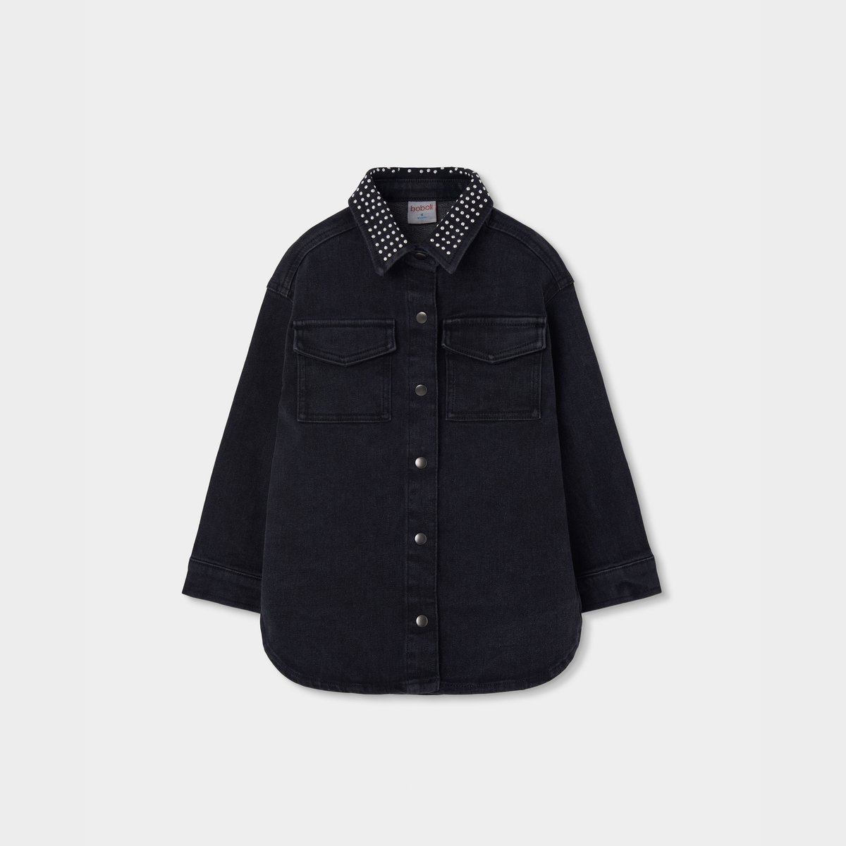 Robe fille en denim noir, BOBOLI