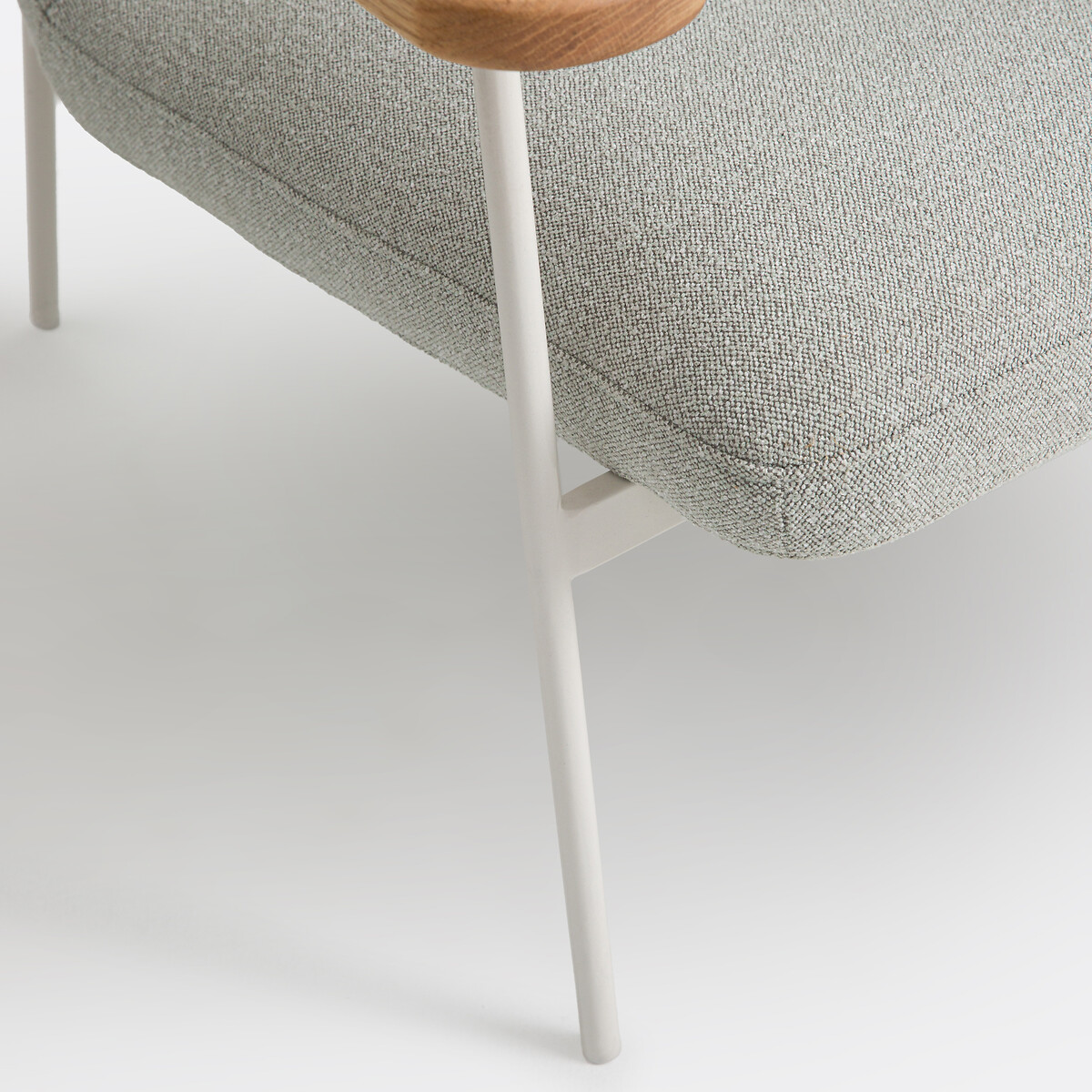 Fauteuil accoudoirs chêne massif, et tissu, Lulet vert clair, LA REDOUTE INTERIEURS