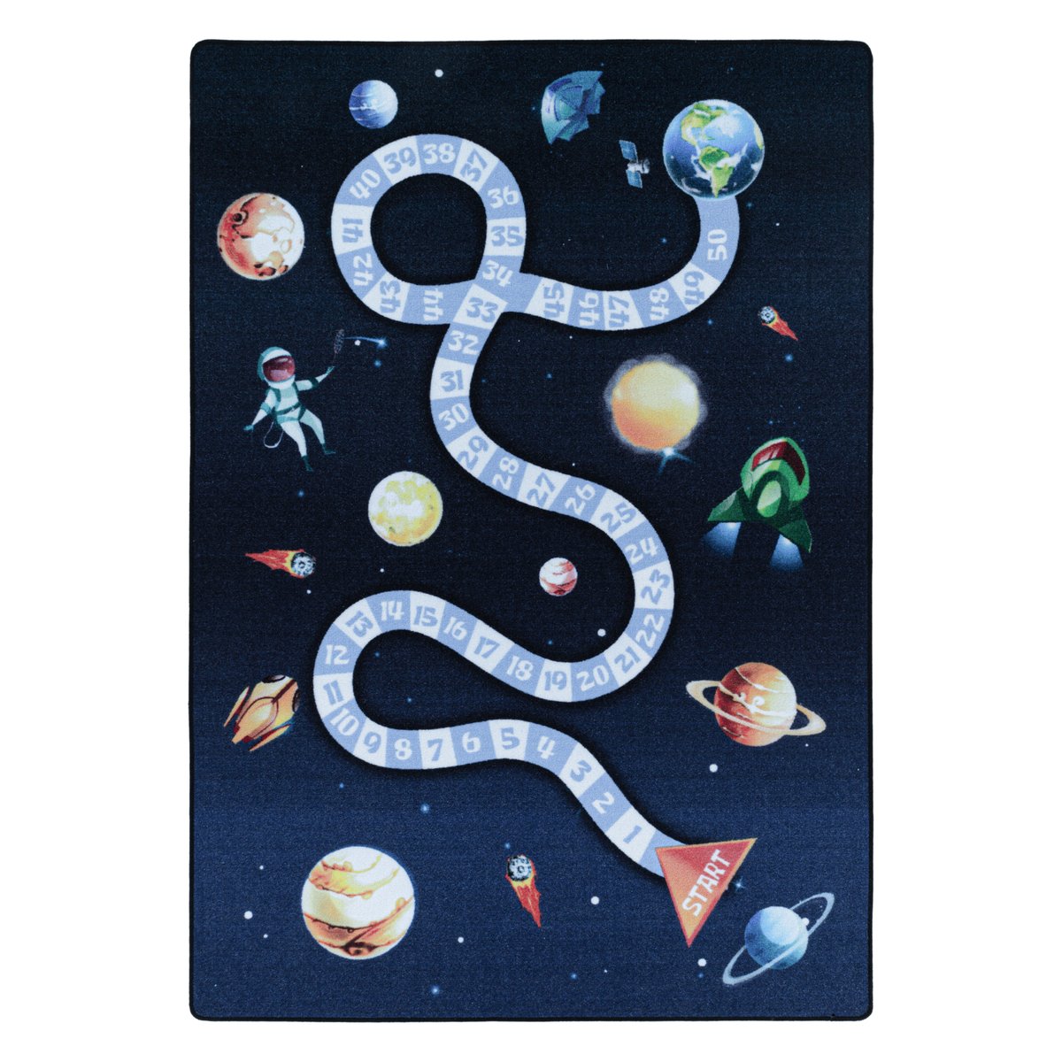 Tapis enfant jeu de l'oie PLAY bleu marine, NAZAR RUGS