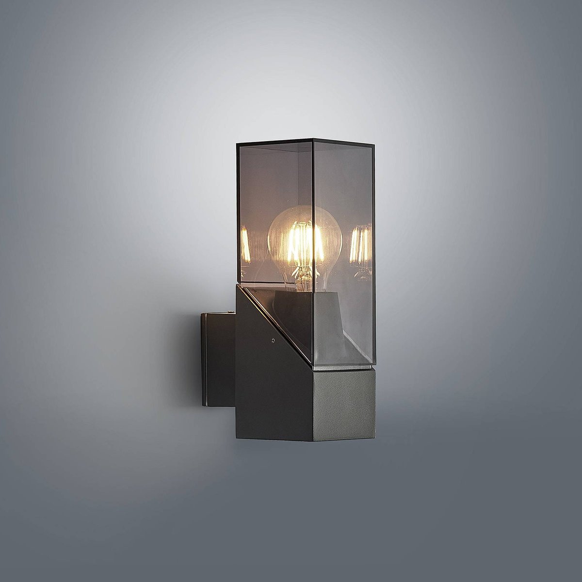 Applique extérieure en aluminium moderne anthracite, transparent, LUCANDE