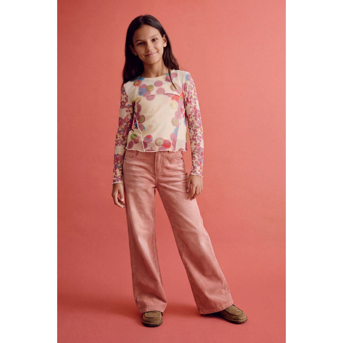 PANTALON LONG EN DENIM ÉLASTIQUE rouge, DESIGUAL