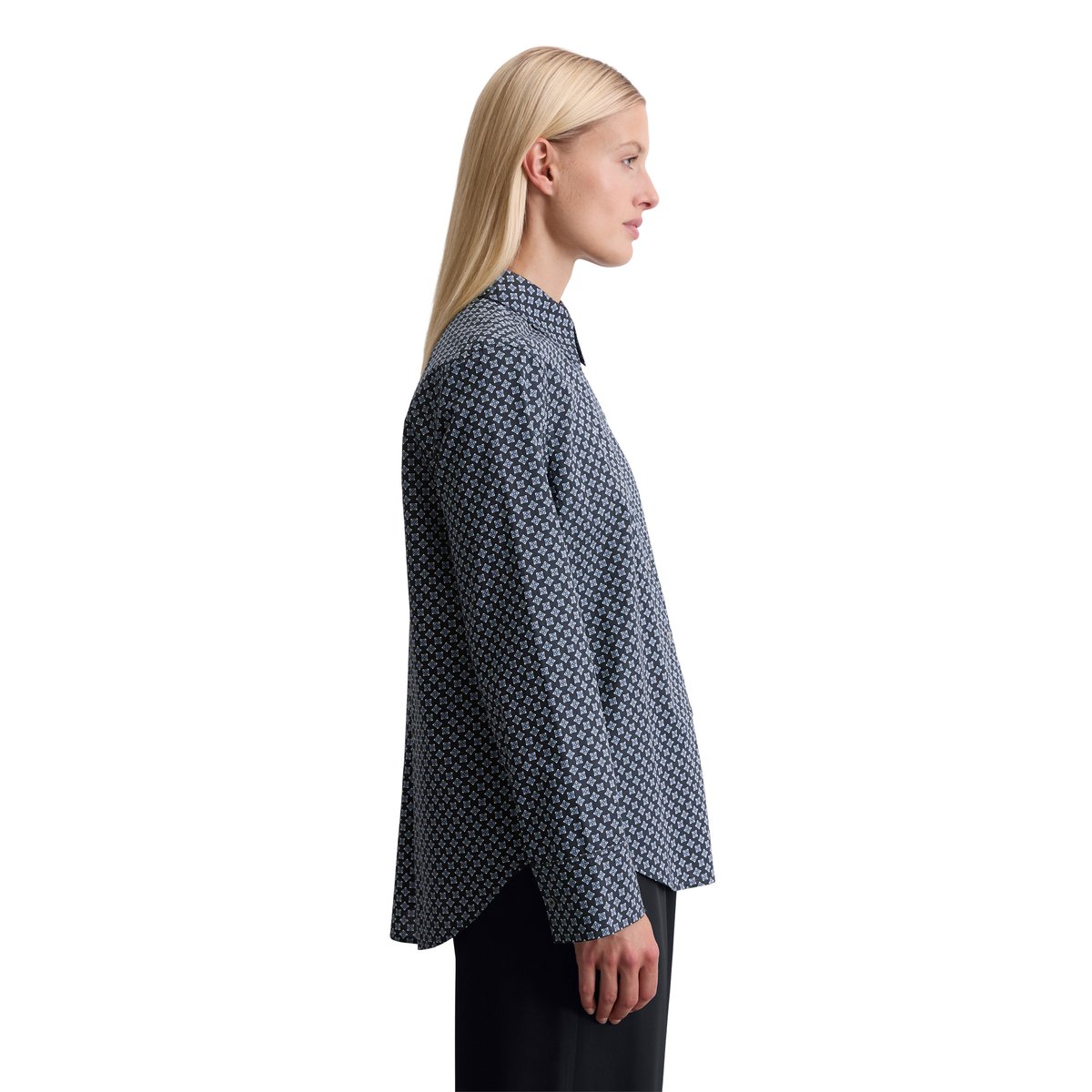 Blouse A-Shape en popeline Papertouch bleu, MARC O'POLO