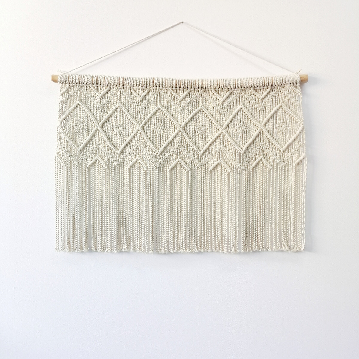 Decoração de parede em macramé MURALHA, Macramar natural, MACRAMAR