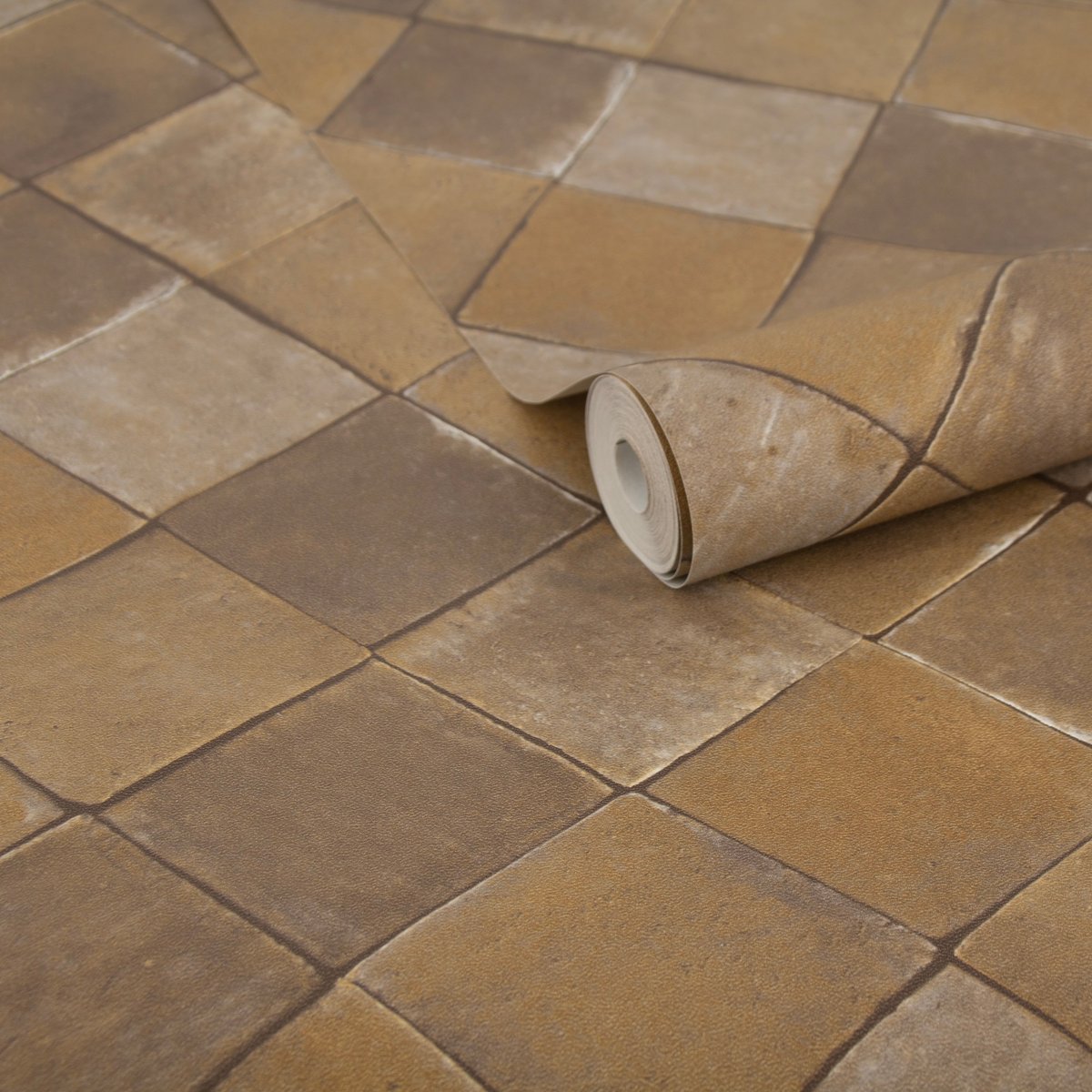 Papier peint Carreaux Terra brun, gris, SUPERFRESCO EASY