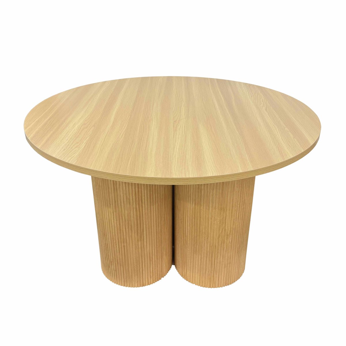 Table à manger ronde effet bois 4 personnes FSC MIX 120cm, MAGGY bois clair, OVIALA