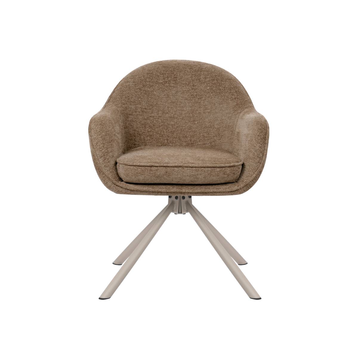 Lot de 2 chaises en tissu FLORINE marron, MADE IN MEUBLES