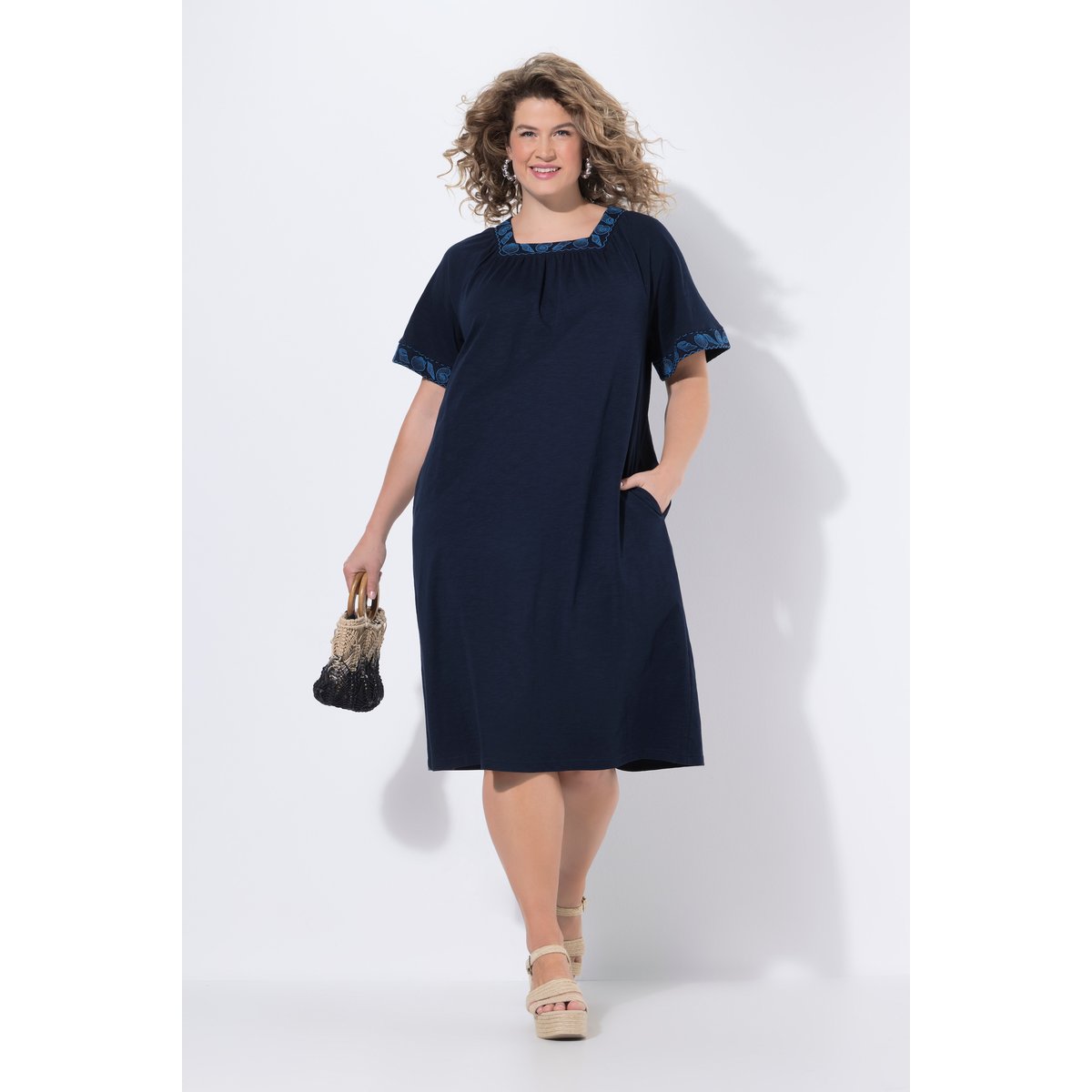 Robe longueur midi marine, ULLA POPKEN