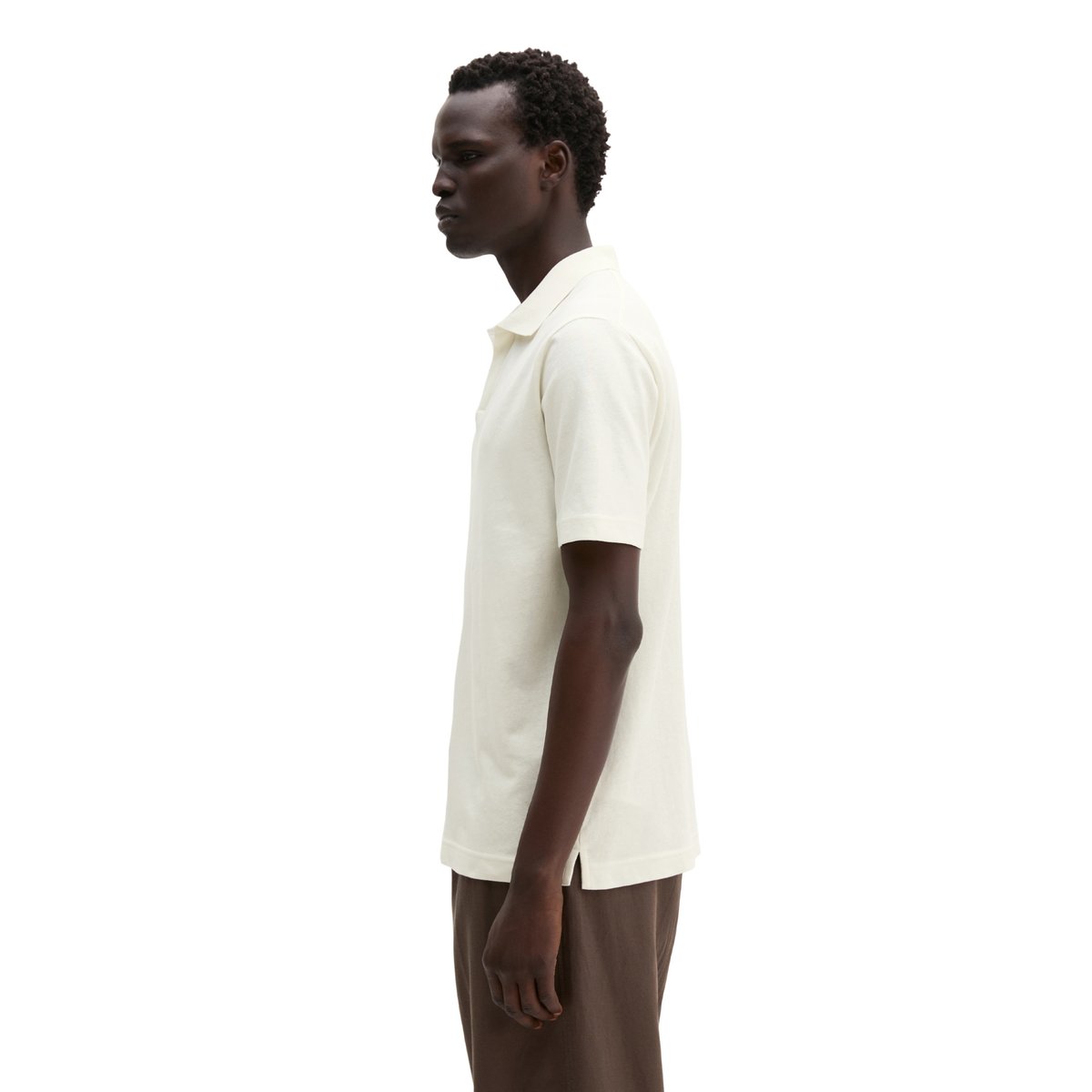 T-shirt regular en coton et lin mélangés blanc naturel, MARC O'POLO
