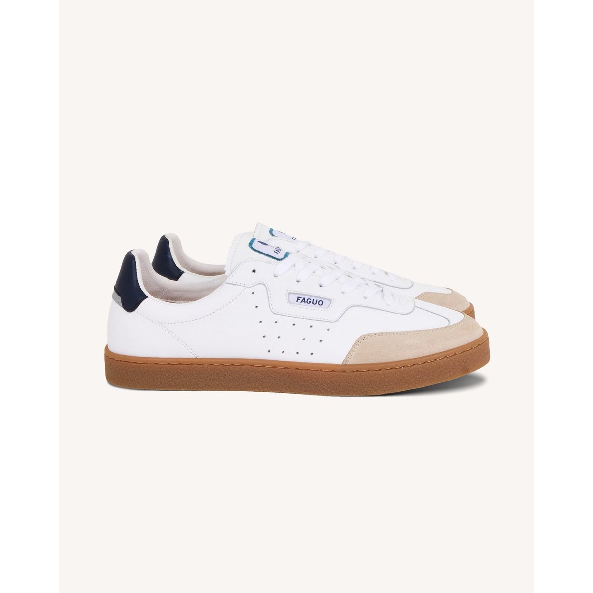 Baskets cuir LUMBO blanc, FAGUO