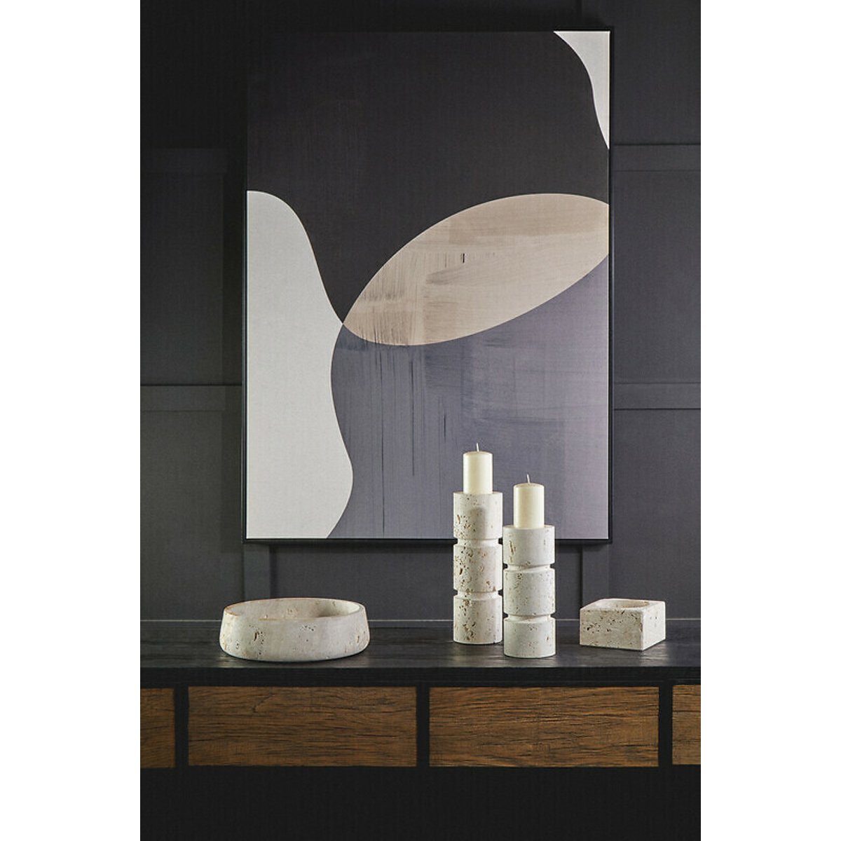 Travertine Square Decorative Bowl natural, FIFTY FIVE SOUTH