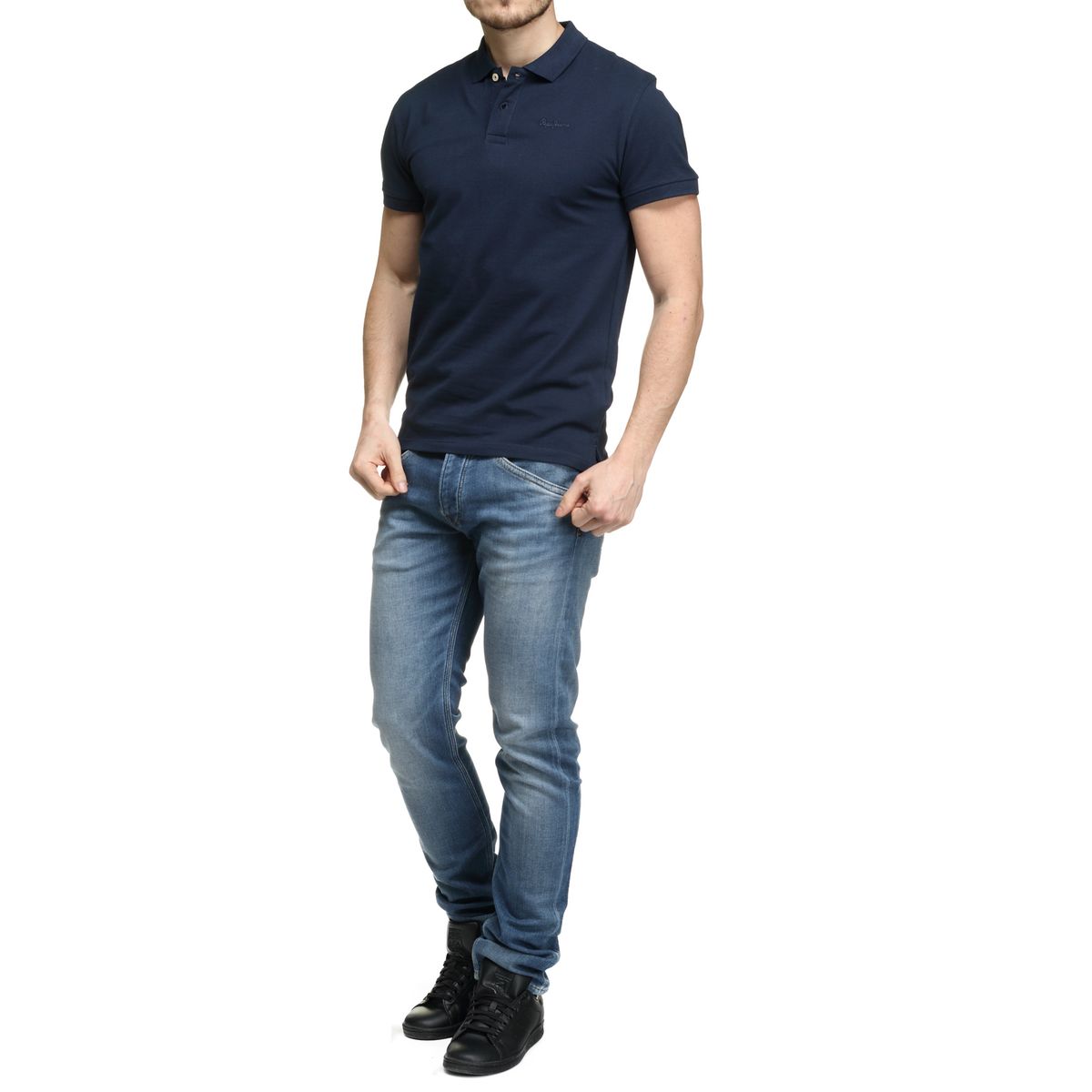 Polo Manches Courtes bleu foncé, PEPE JEANS