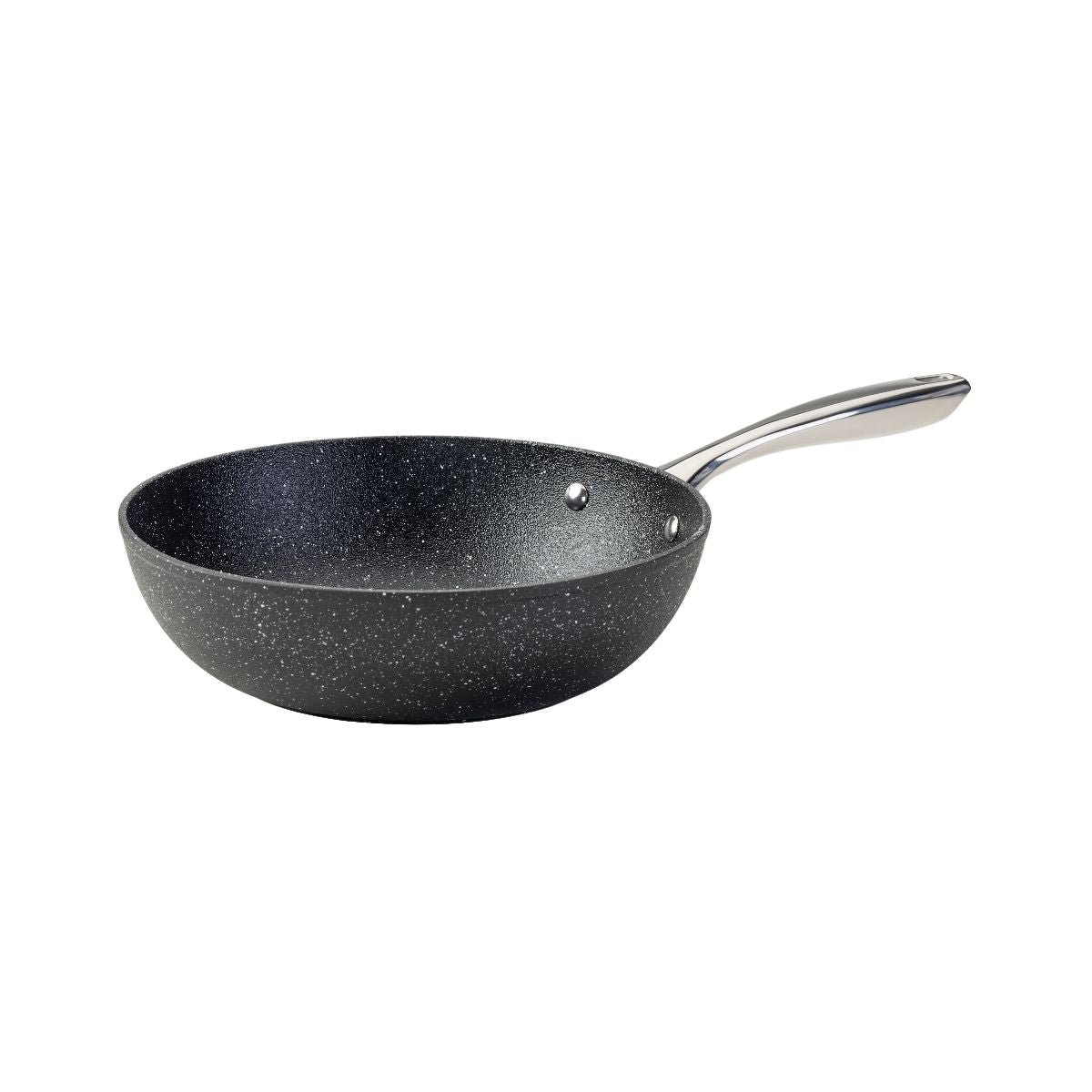 Wok 28 cm fonte aluminium revêtement antiadhésif céramique gris,noir, FACKELMANN