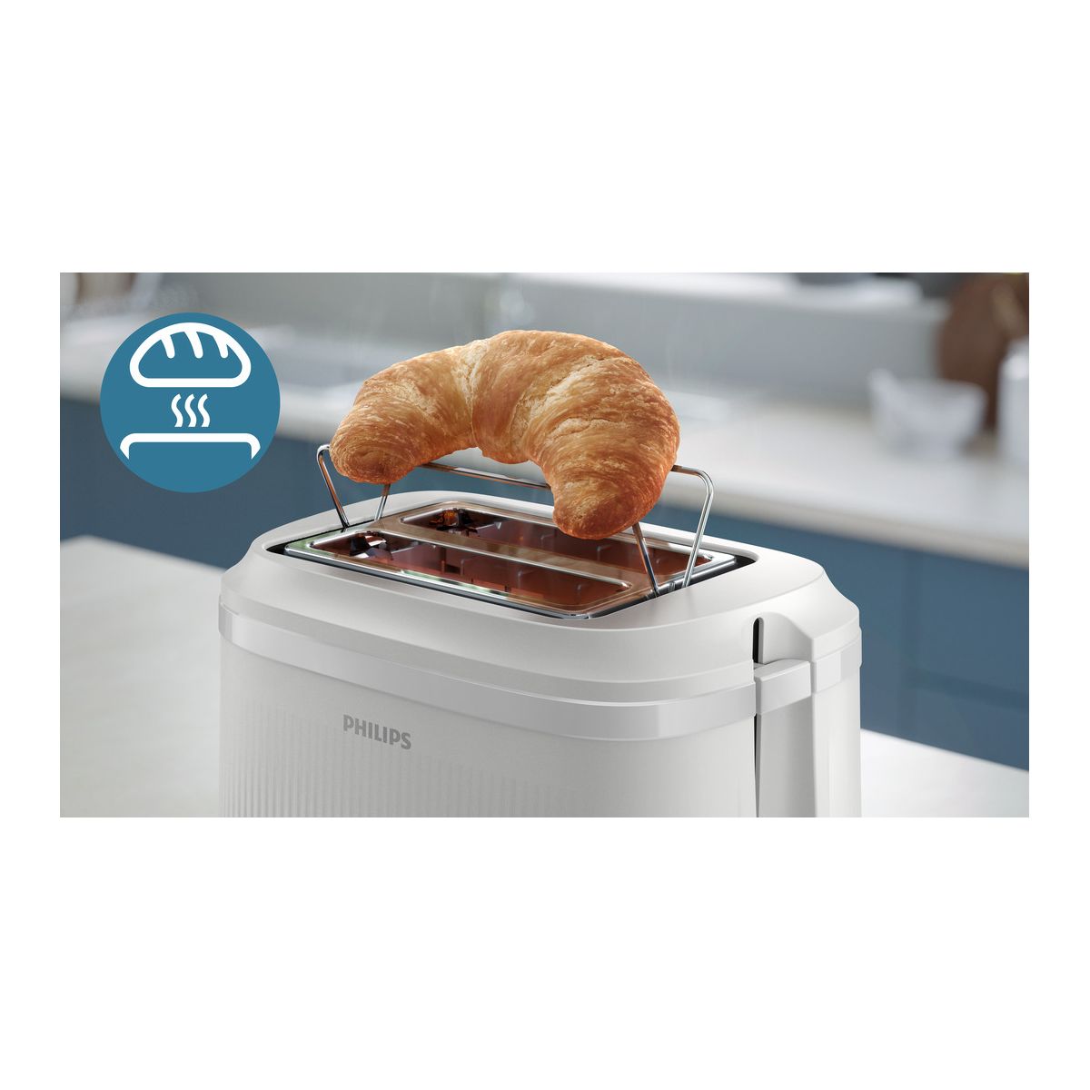 Grille-pain HD2511/00 Toaster blanc Série 3000, 2 fentes, 900W couleur unique, PHILIPS