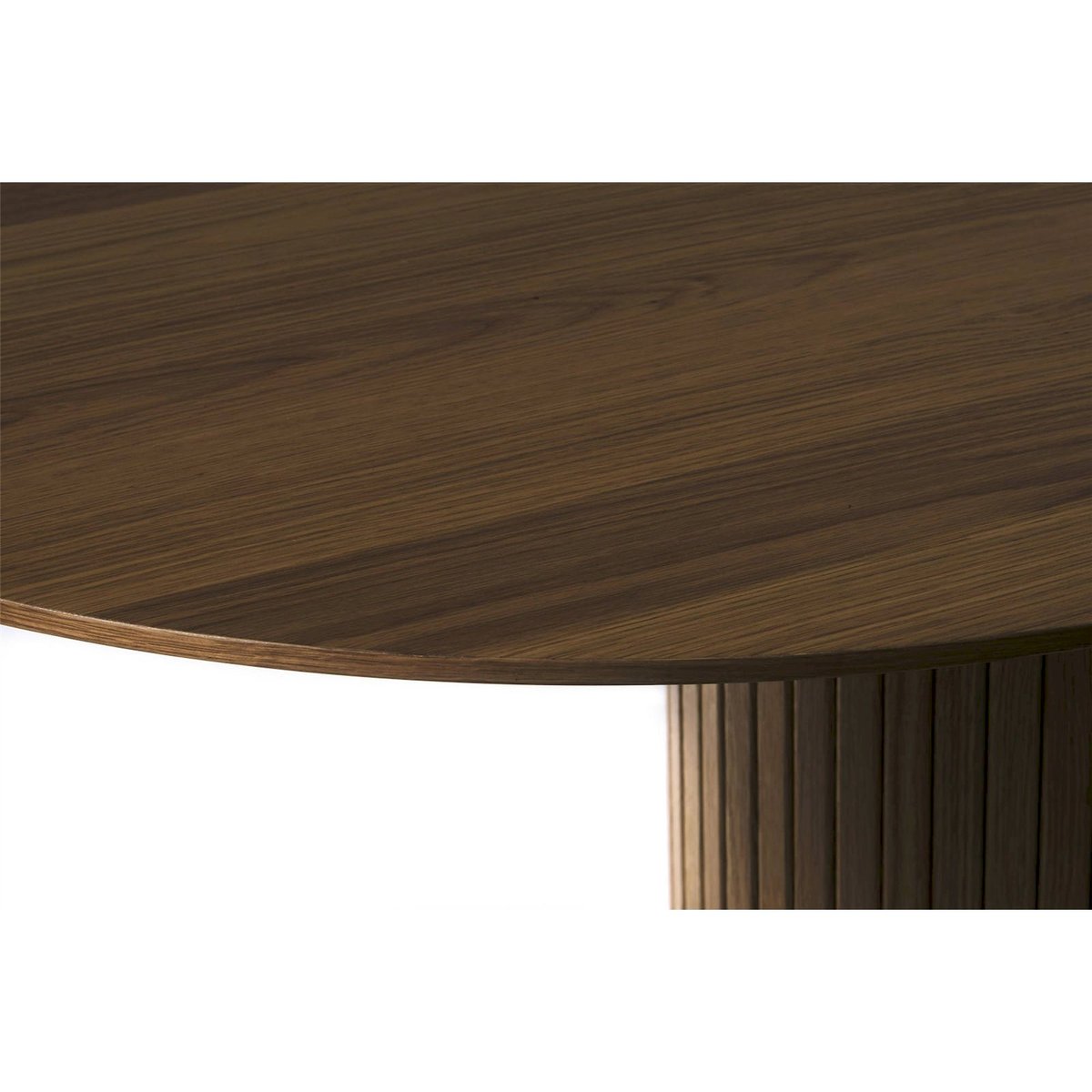 Table ovale à pied central GATIVEL bois foncé, RECOLLECTION
