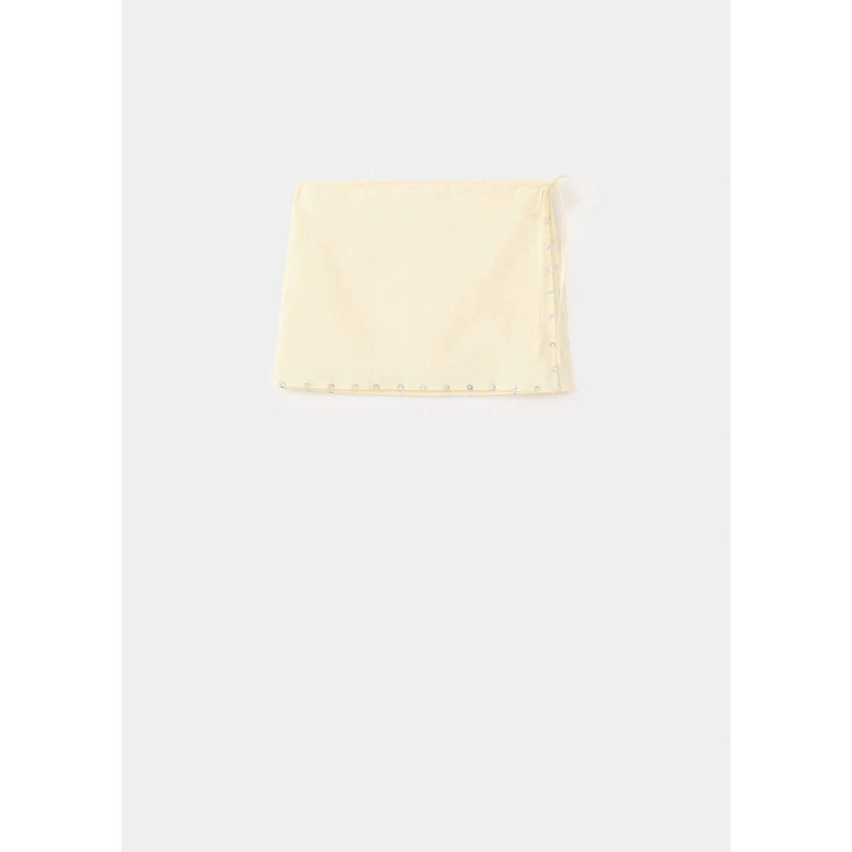 Jupe en coton détails boutons jaune pastel, MANGO