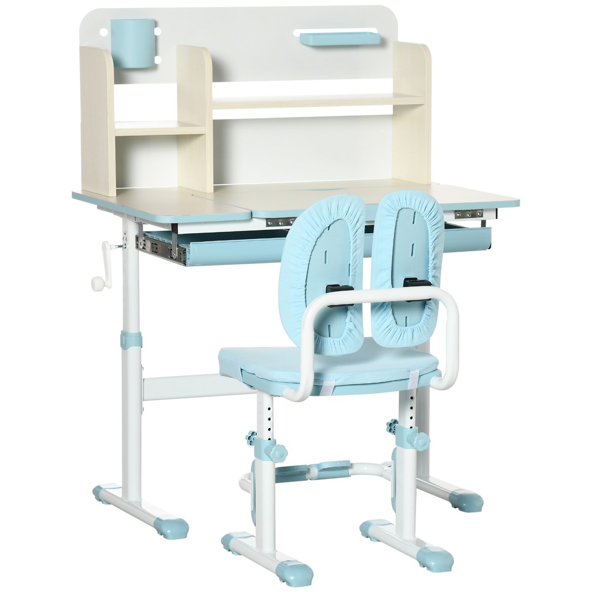 Ensemble bureau et chaise pour enfants PP bleu, HOMCOM