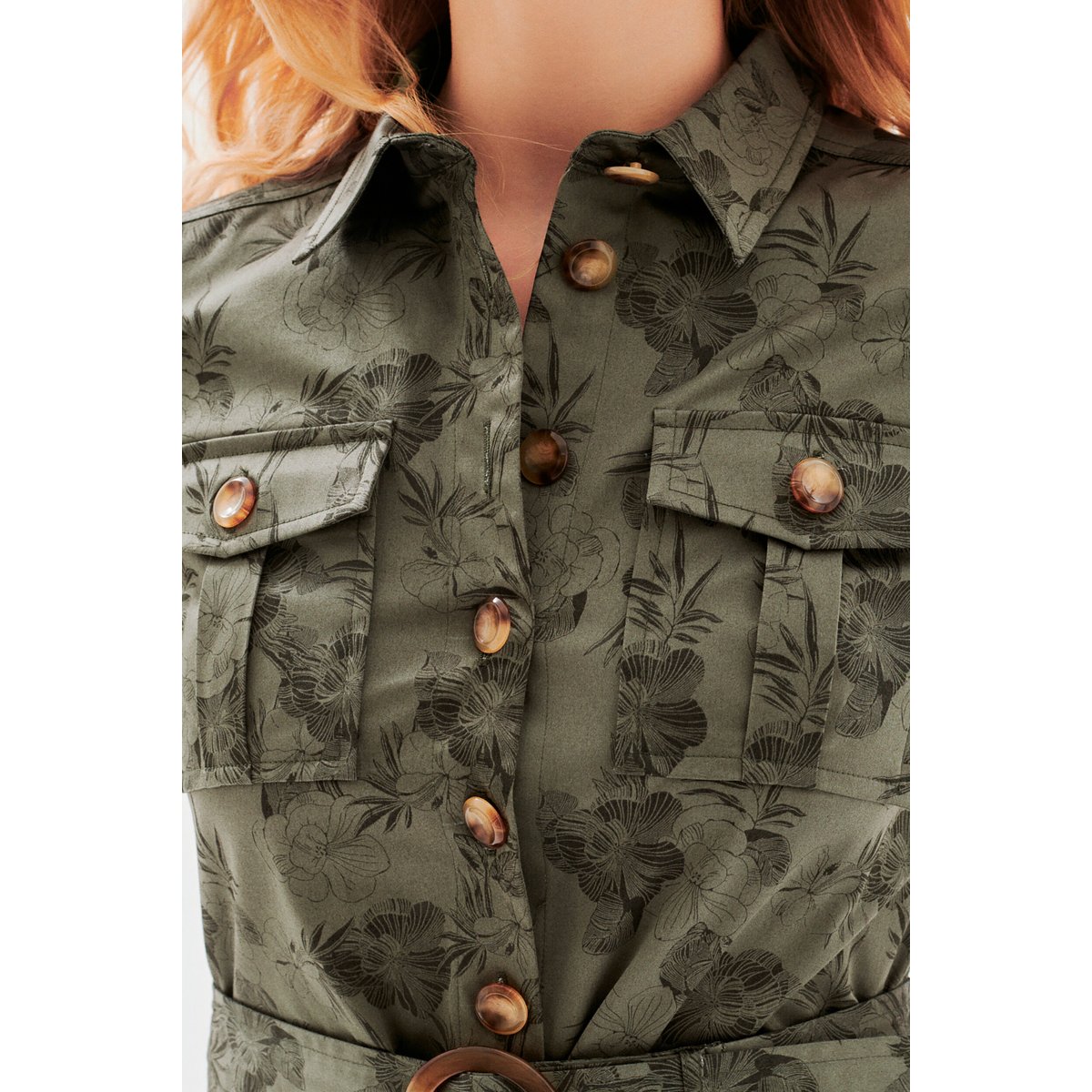 Robe courte polyvalente SONIA vert kaki, CAROLL