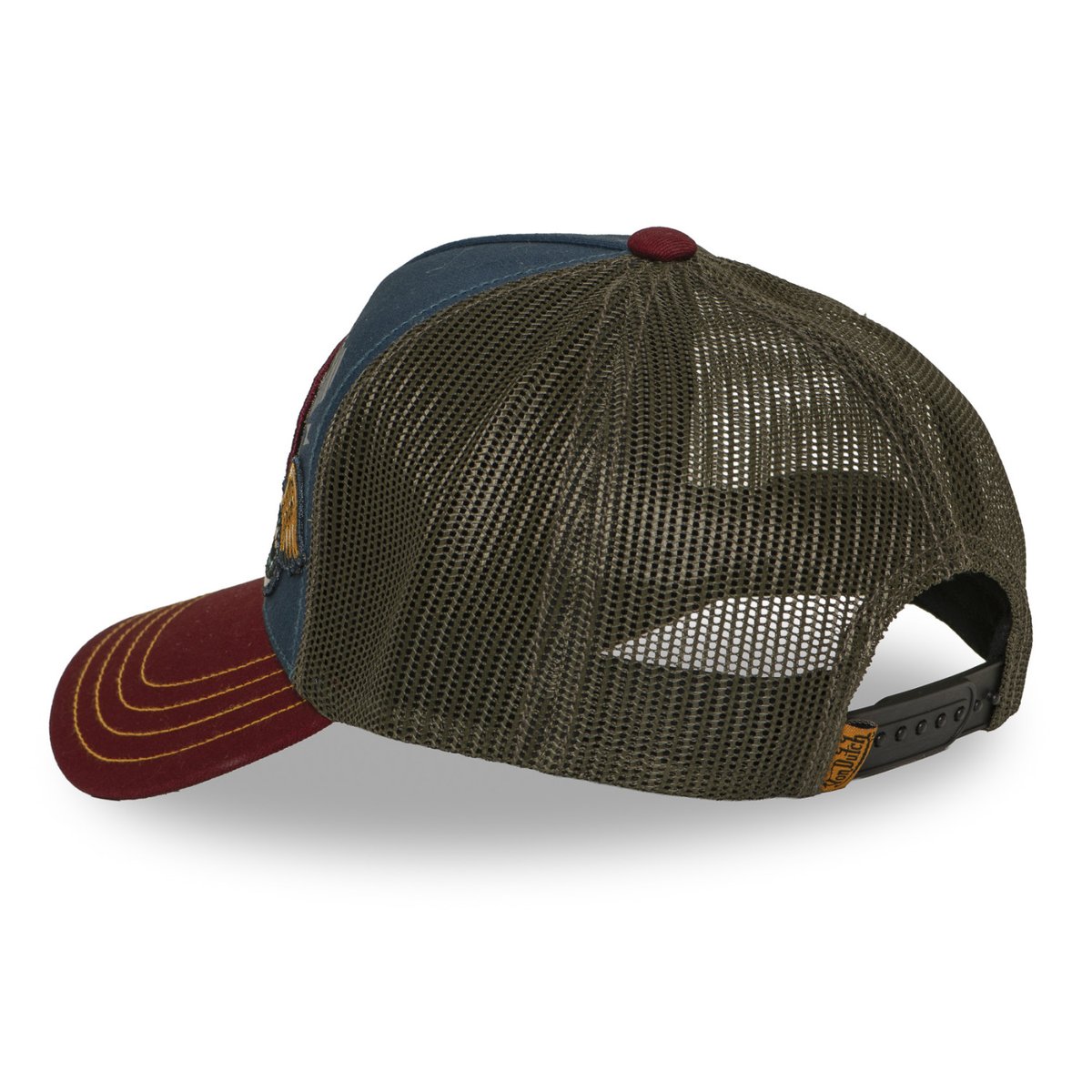 Casquette Trucker Patches bordeaux/bleu foncé/kaki foncé, VON DUTCH