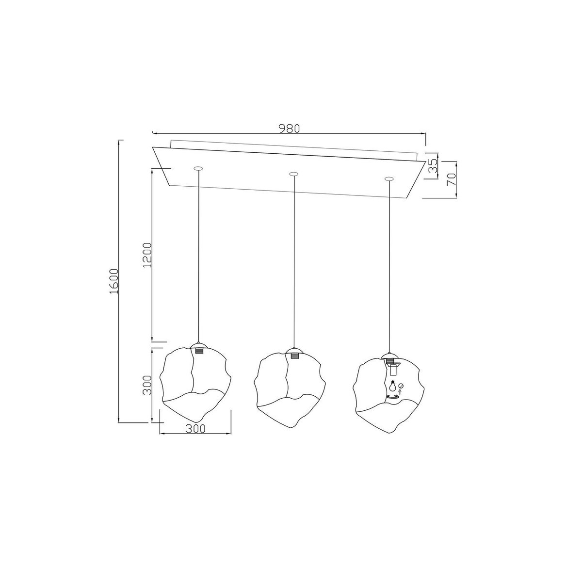 Suspension en verre, AURA gris, KARE DESIGN