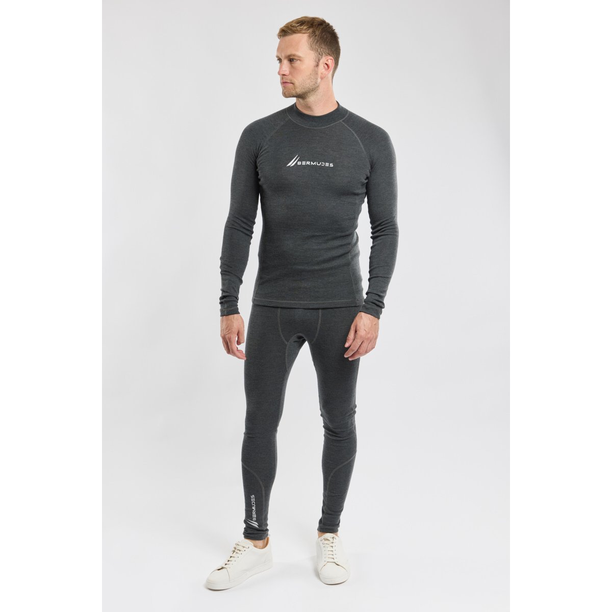 T-shirt thermique manches longues 3 OLLY anthracite chine, BERMUDES