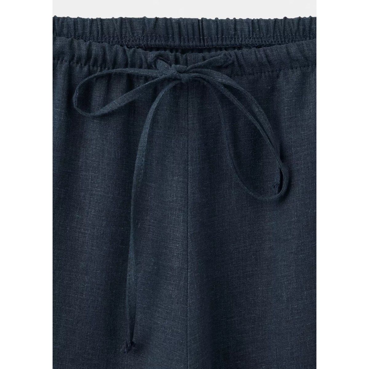 Pantalon droit lin bleu marine foncé, MANGO TEEN