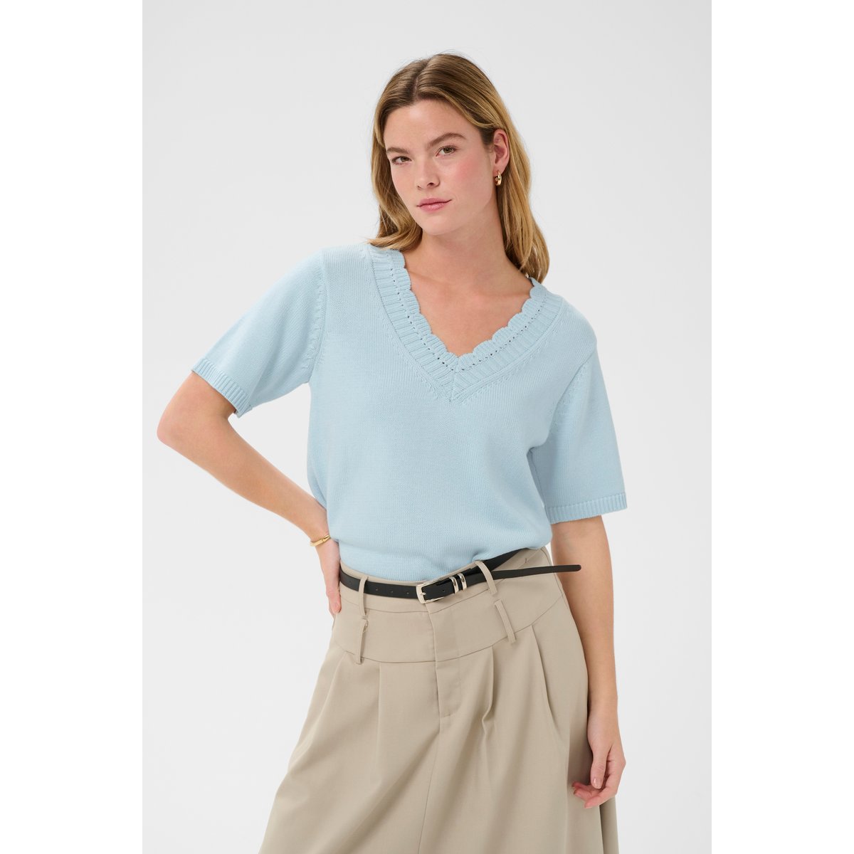 Pullover tricoté bleu nantucket breeze, KAFFE