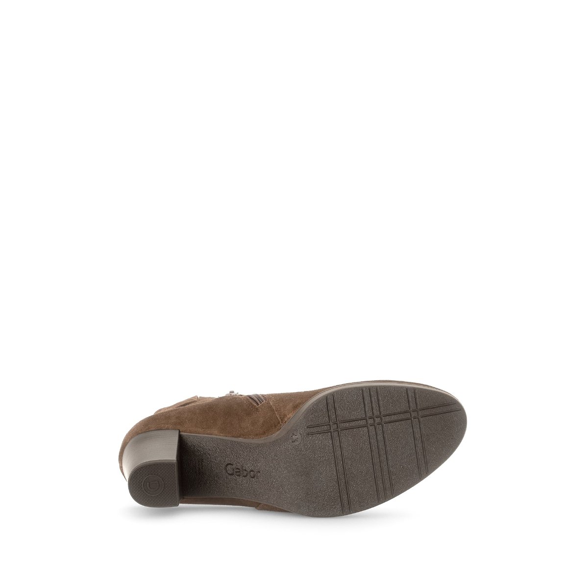 Bottines en velours à talon décroché block cacao velours, GABOR