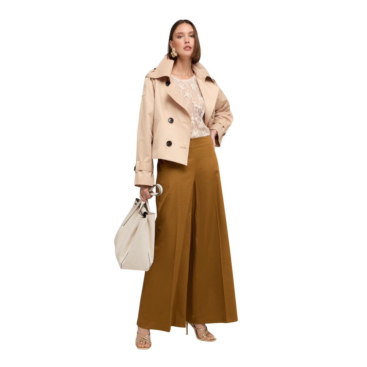Pantalon palazzo marron, MOTIVI
