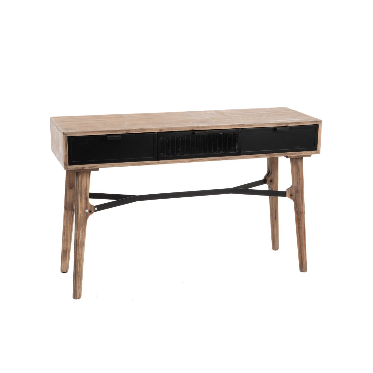 Console noire sapin et fer marron, AMADEUS