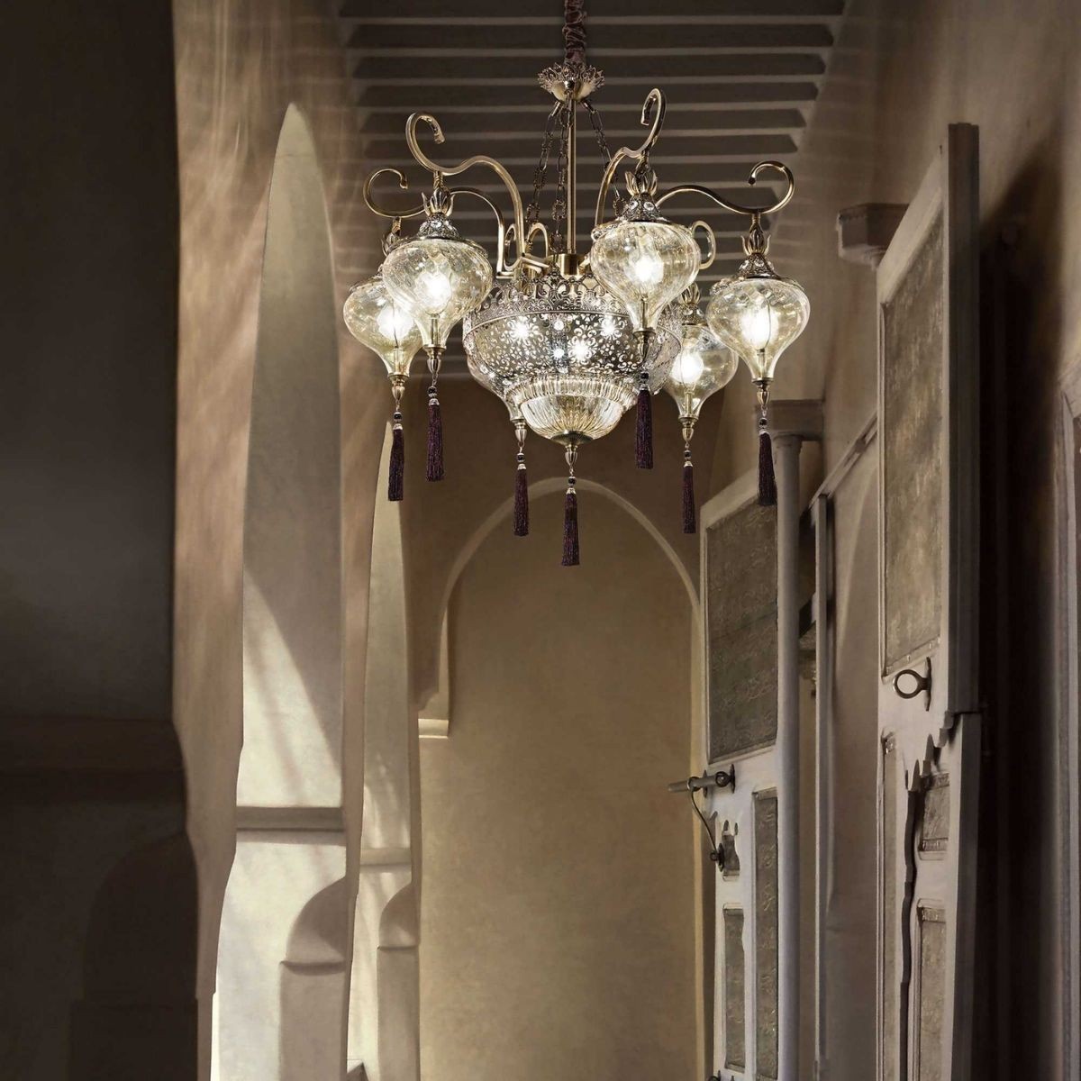 Lustre    HAREM marron, IDEAL LUX