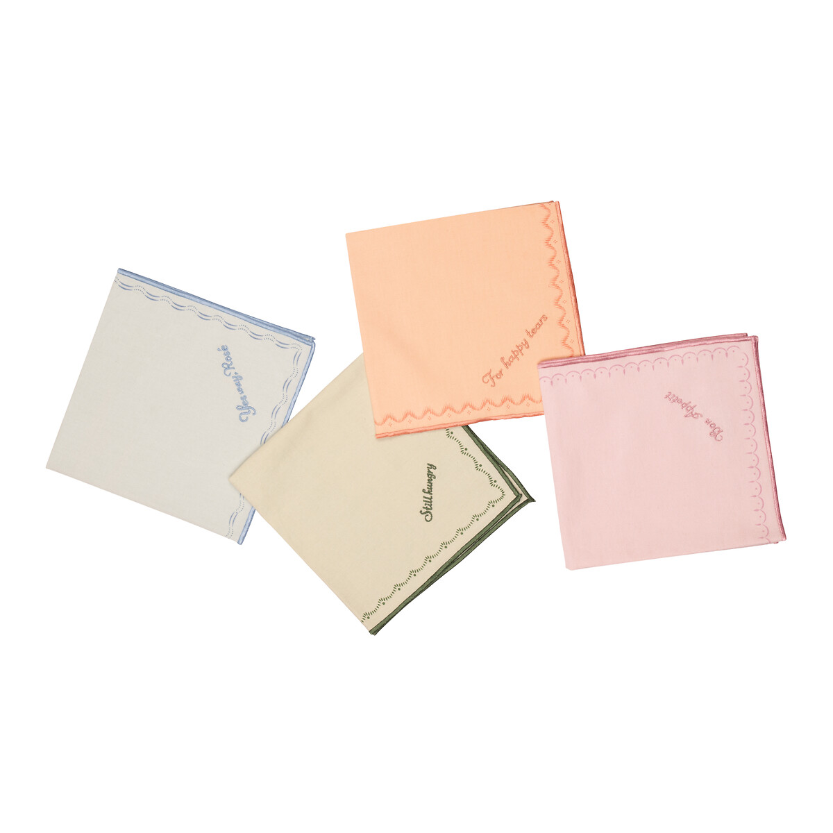 Set of 4 Slogan Napkins multi-coloured, YVONNE ELLEN