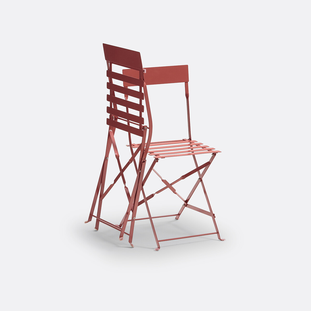 2er-Set Klappstühle Ozevan aus Metall terrakotta, LA REDOUTE INTERIEURS
