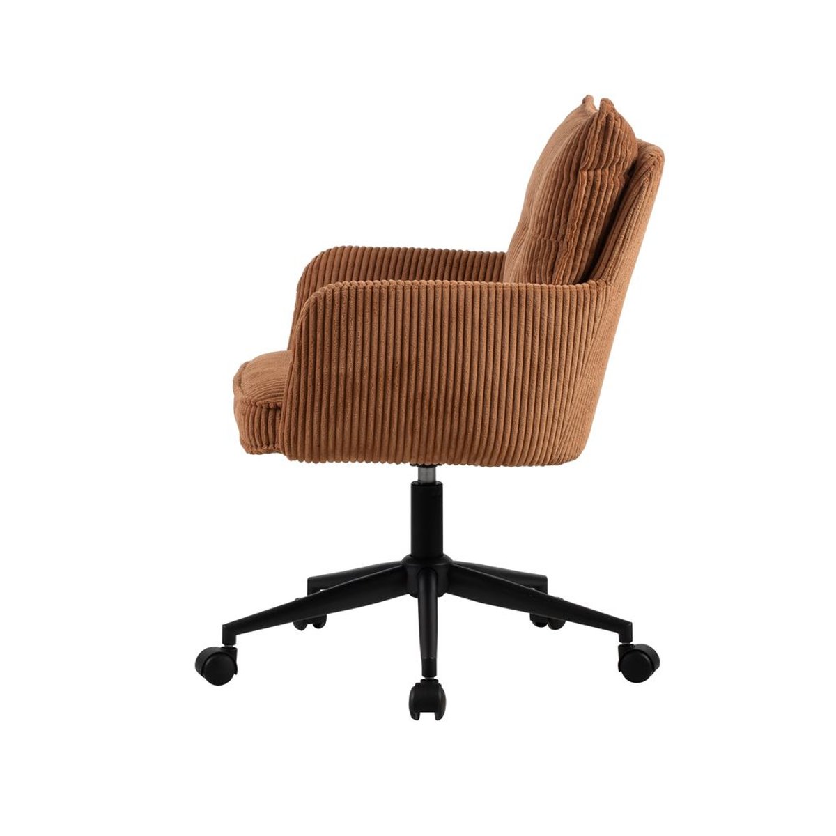 Chaise de bureau velours côtelé caramel, ZAGO