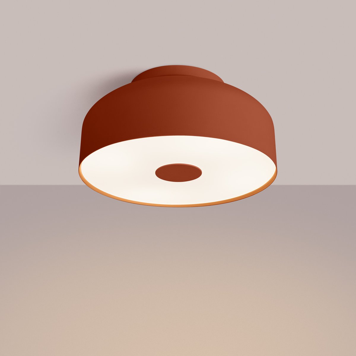 Plafonnier Acier Ocre Rouge E27 4 Omiq ocre rouge, EDEN