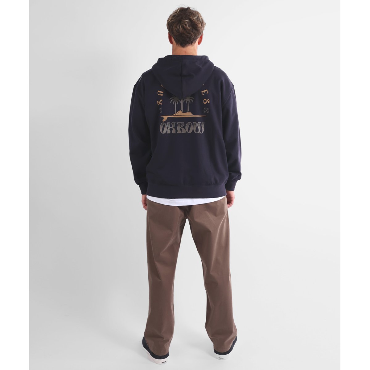 Sweat capuche zippé SANDWAVES deep marine, OXBOW
