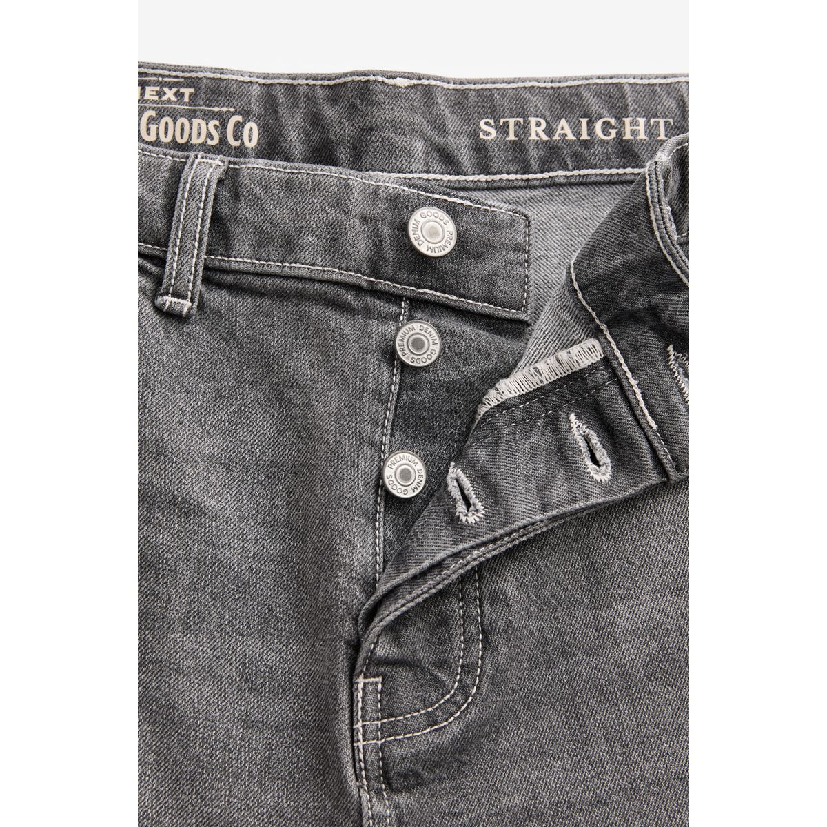Jean droit authentique stretch vintage gris, NEXT