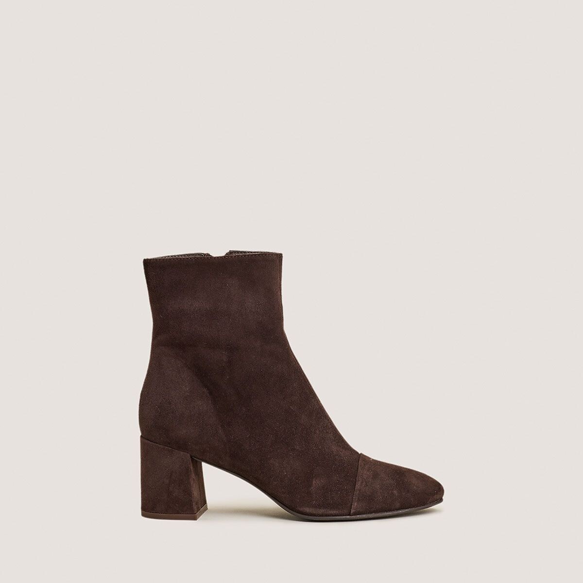 Bottines en cuir velours, à talons, DONIAMA marron foncé, JONAK