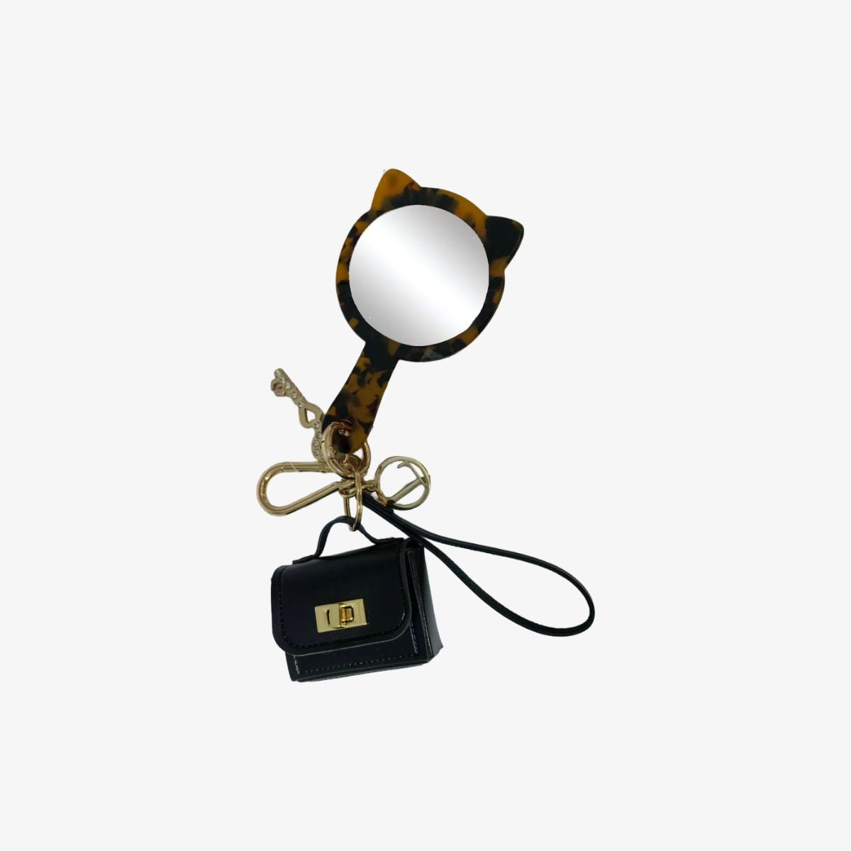 Bijou de sac miroir chat Tissalia noir, LOLLIPOPS