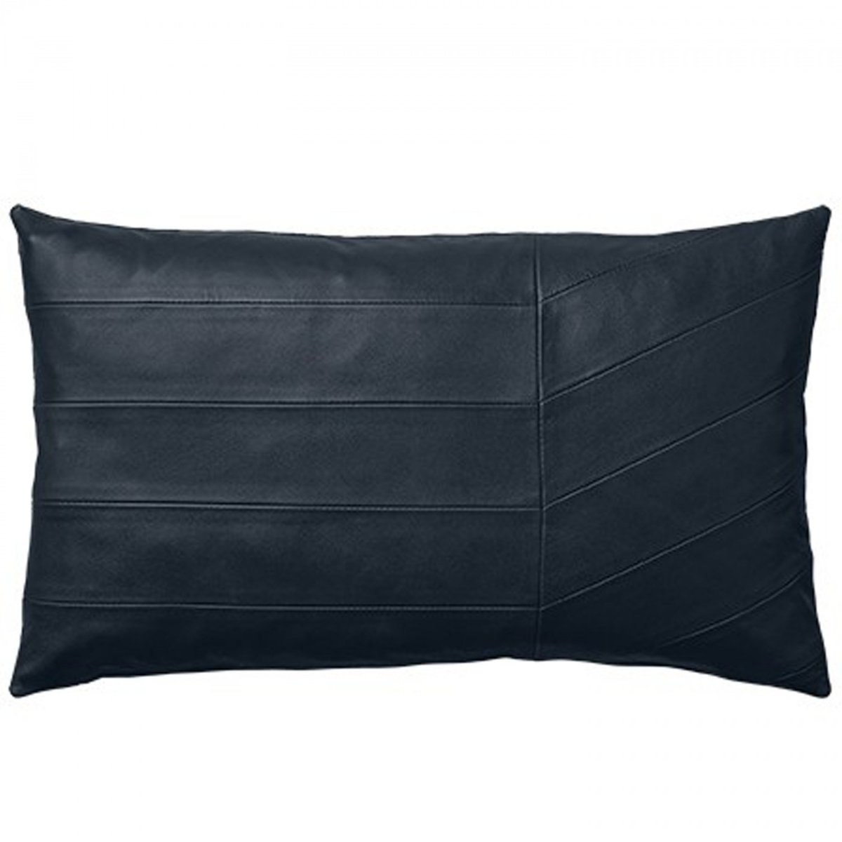 Coussin en cuir Coria bleu navy, AYTM