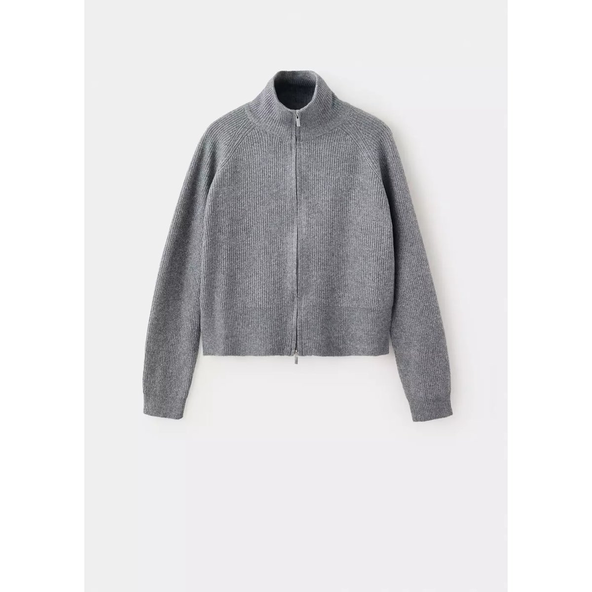 Cardigan côtelé fermeture Éclair gris chiné moyen, MANGO TEEN
