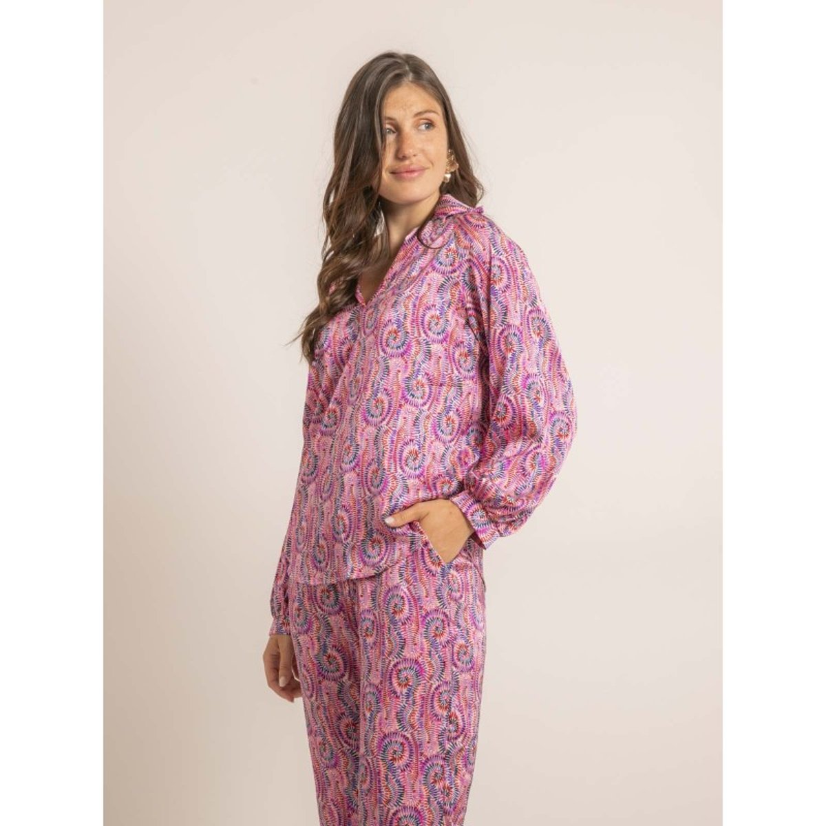 Blouse Fluide Motifs Ogota rose, DONA LISA