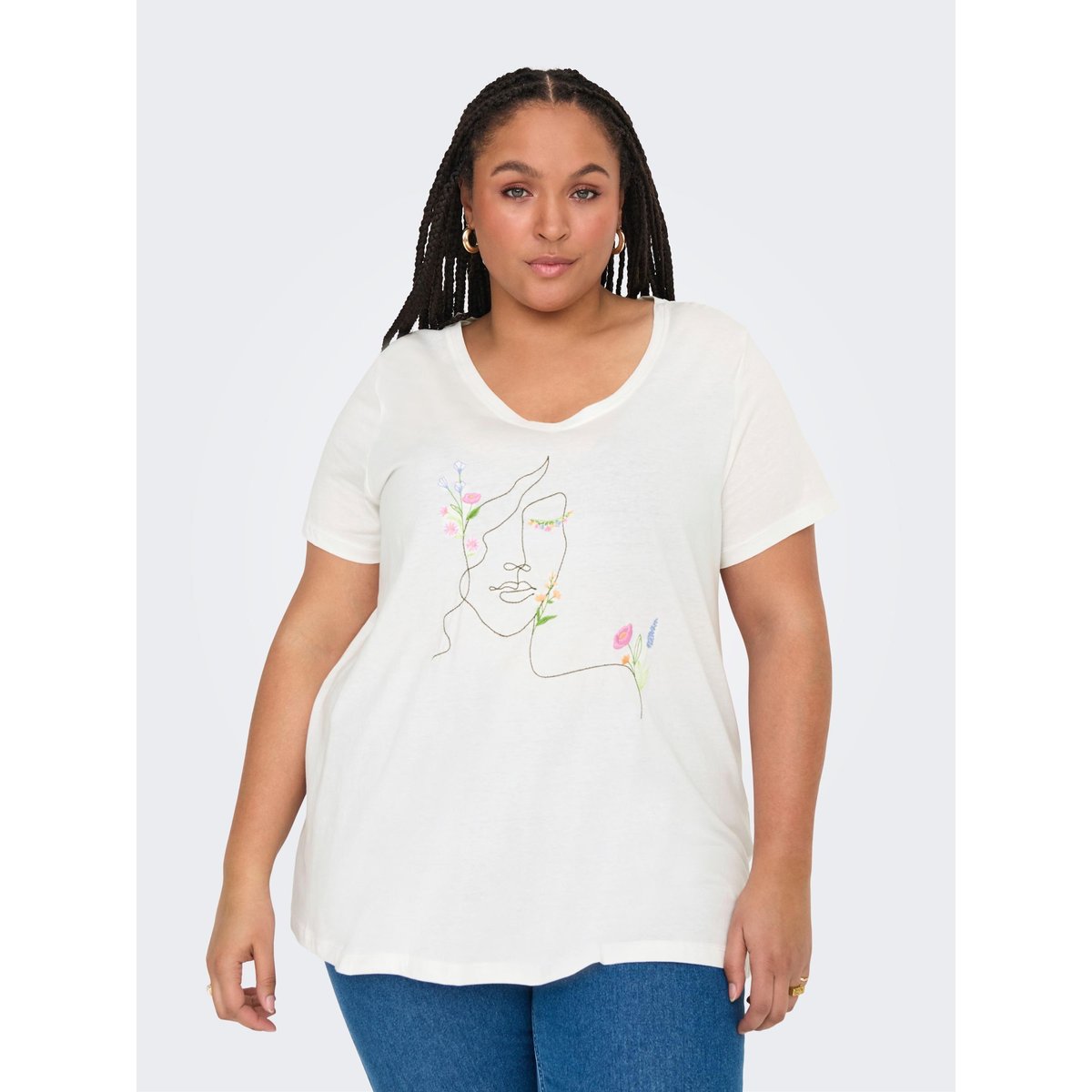 T-Shirt cloud dancer, ONLY CARMAKOMA