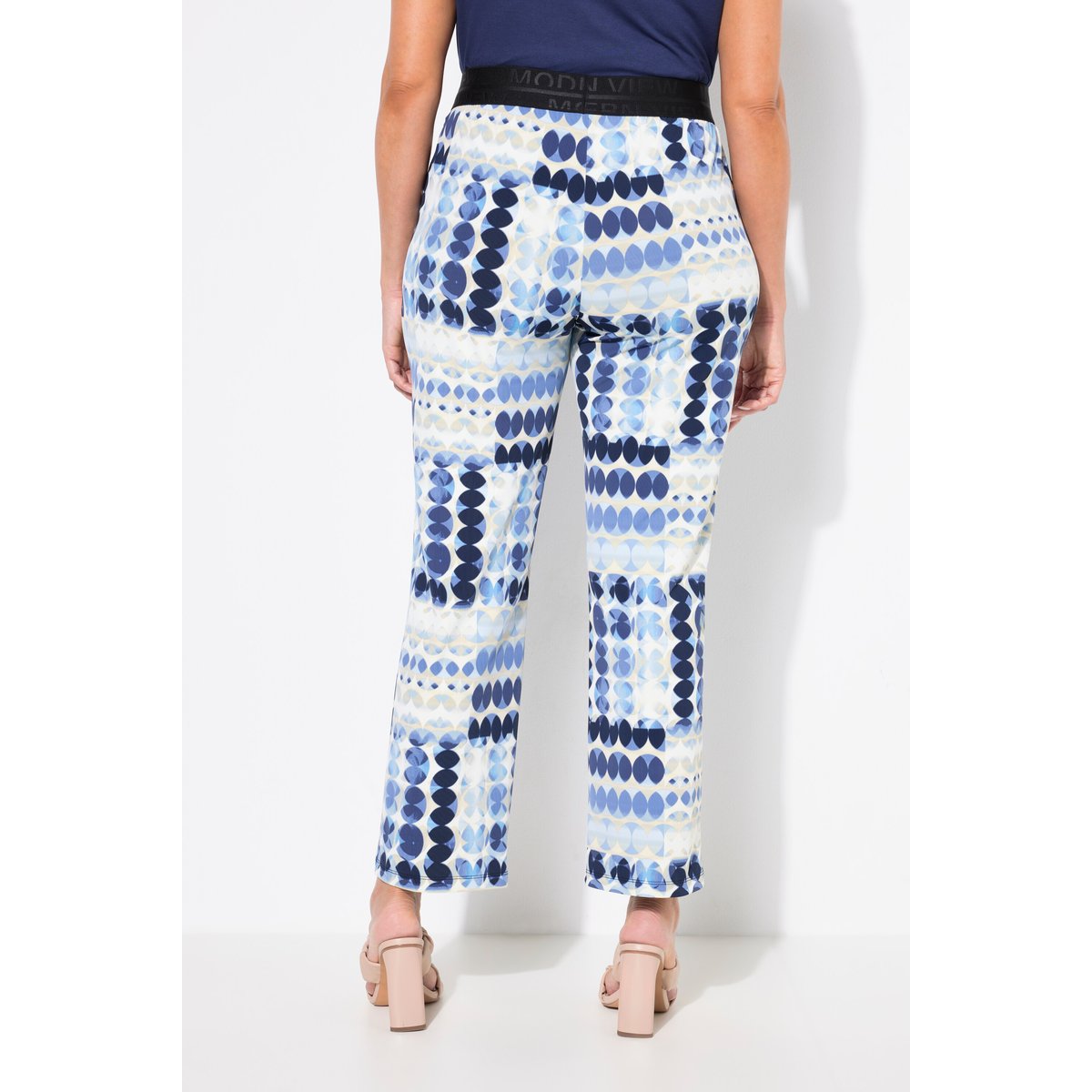 Pantalon Sienna en jersey. Motif cercles. univers, ULLA POPKEN
