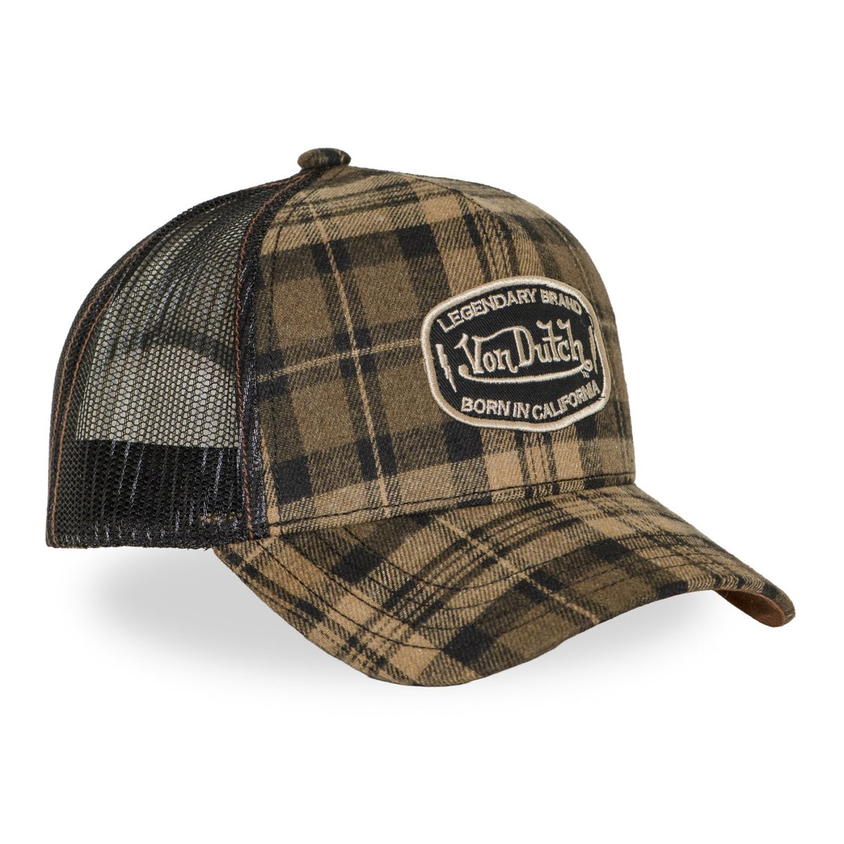 Casquette trucker SQUARES beige/kaki/noir/blanc, VON DUTCH
