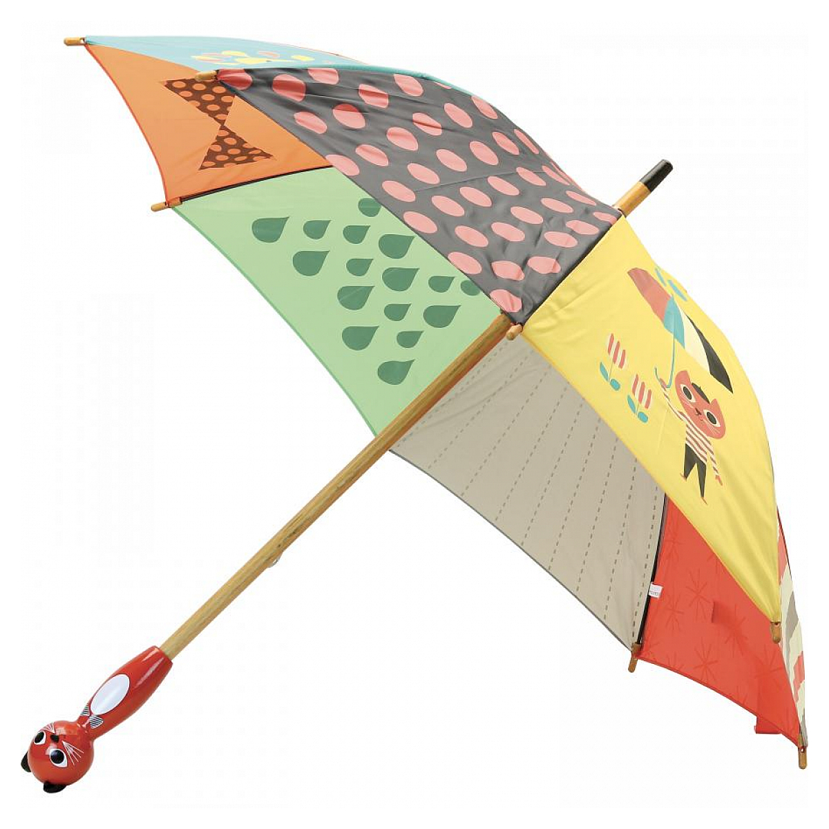 Parapluie Original Chat Ingela P. Arrhenius Protection Amusante Contre la Pluie rouge, VILAC